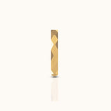 Geometric Cutting Beveled Triangle Polished Titanium PVD Gold Band Ring, Beveled Ring by DOVIANA
