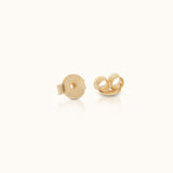 Croissant Dainty CZ Dome Stud Earrings