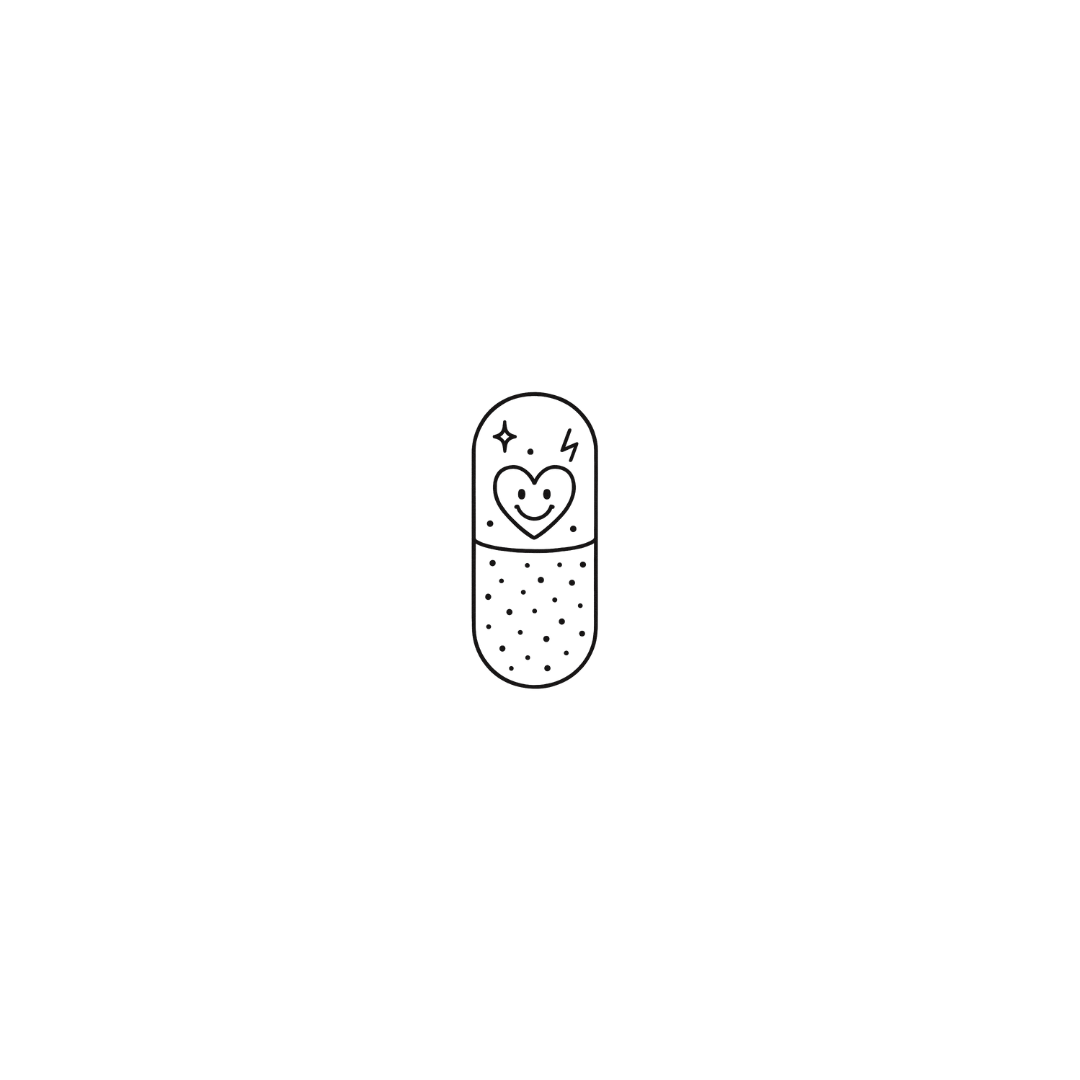 Happy Pill — A Dose of Joy & Good Vibes by DOVIANA Tattoo Studio (height 0.45‘’)