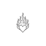 Heart on Fire — Too Hot to Handle by DOVIANA Tattoo Studio (width 0.5‘’)
