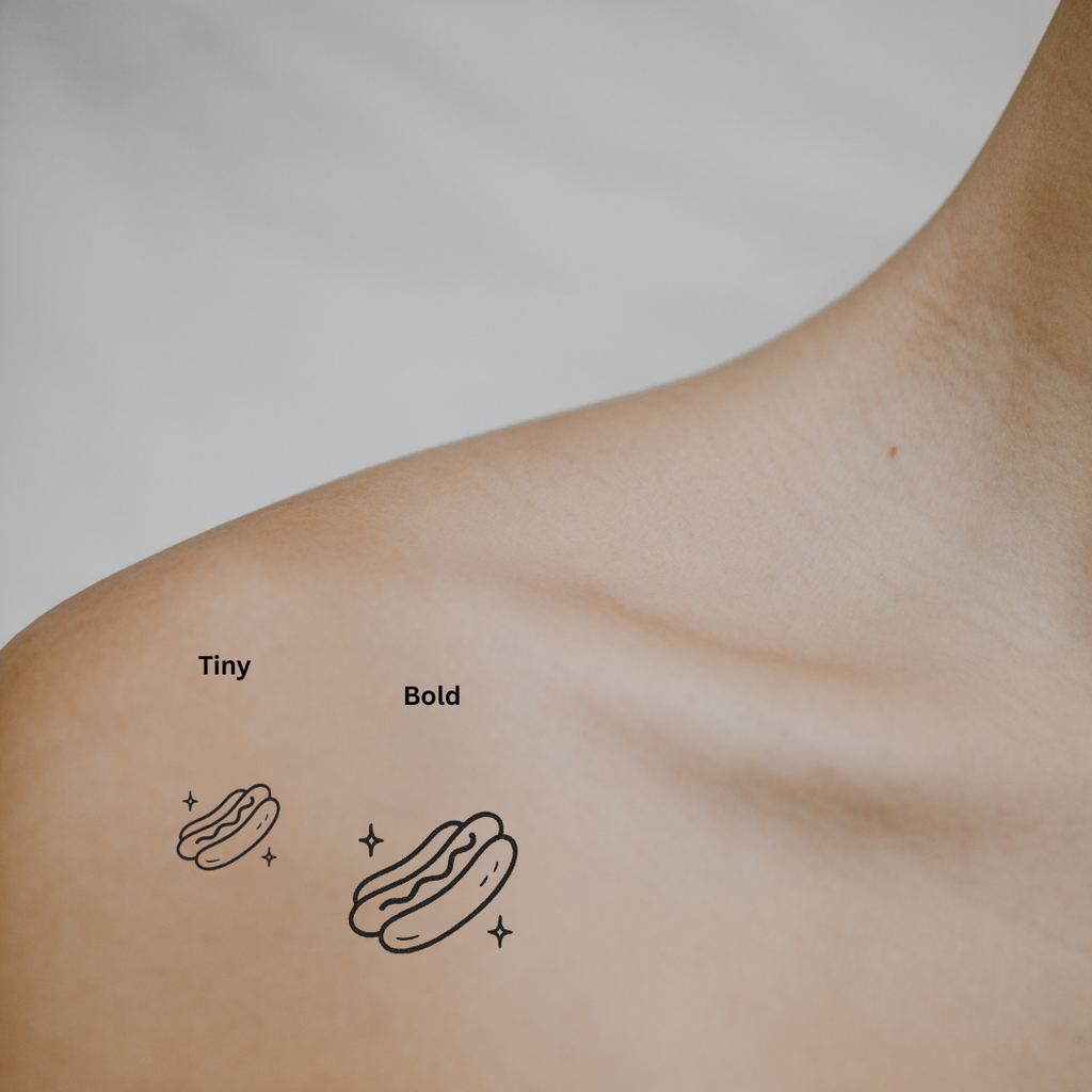 Hotdog — A Bite of Fun & Flavor by DOVIANA Tattoo Studio (height 0.4‘’)