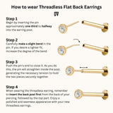 14K Solid Gold Yinyang Threadless Labret Flat Back Earring