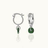 Emerald Green Jade 925 Silver Hoop Earrings Beautiful Green Natural Jade Genuine Real Jade by Doviana