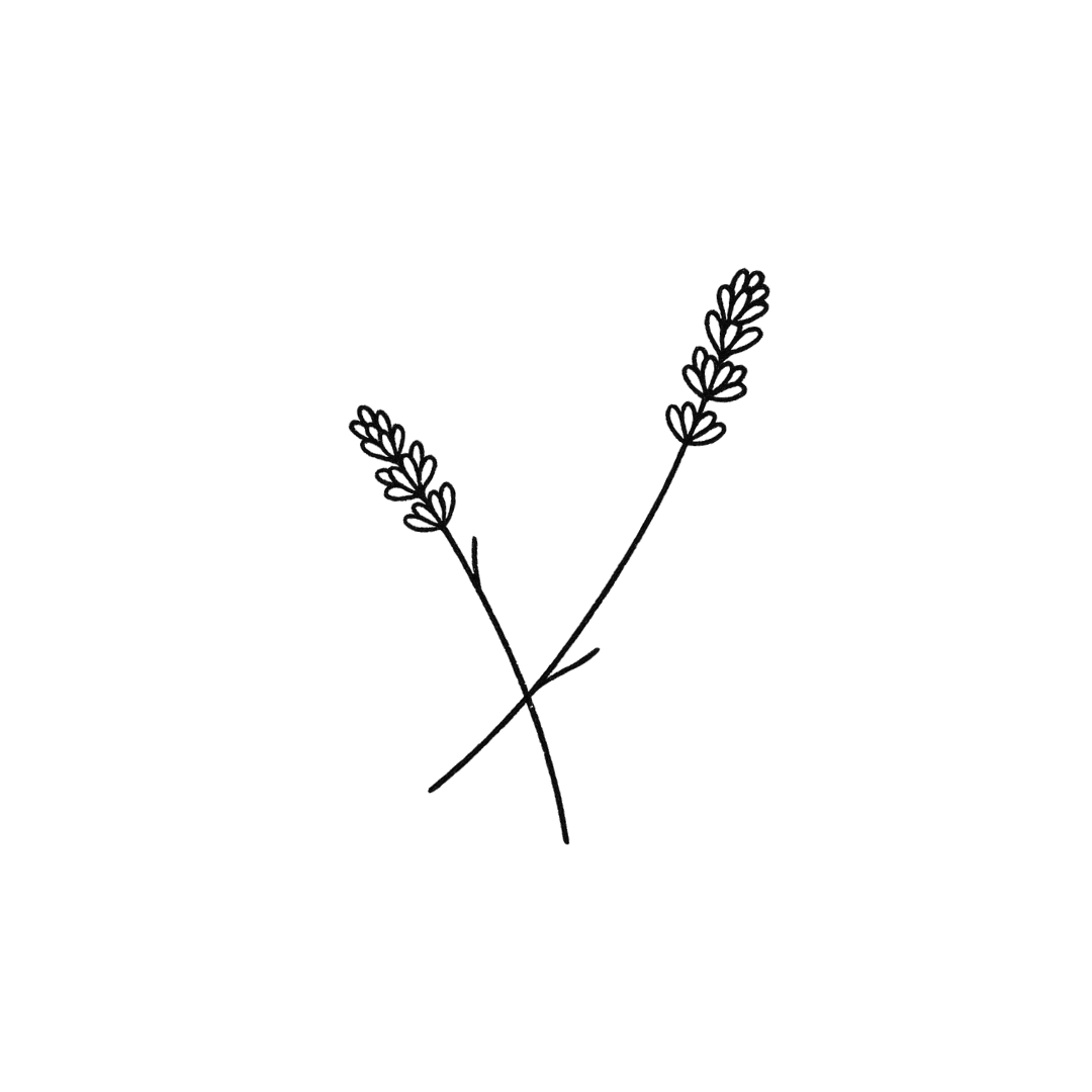 Lavender Sprigs — A Symbol of Calm & Natural Beauty by DOVIANA Tattoo Studio (height 0.9‘’)