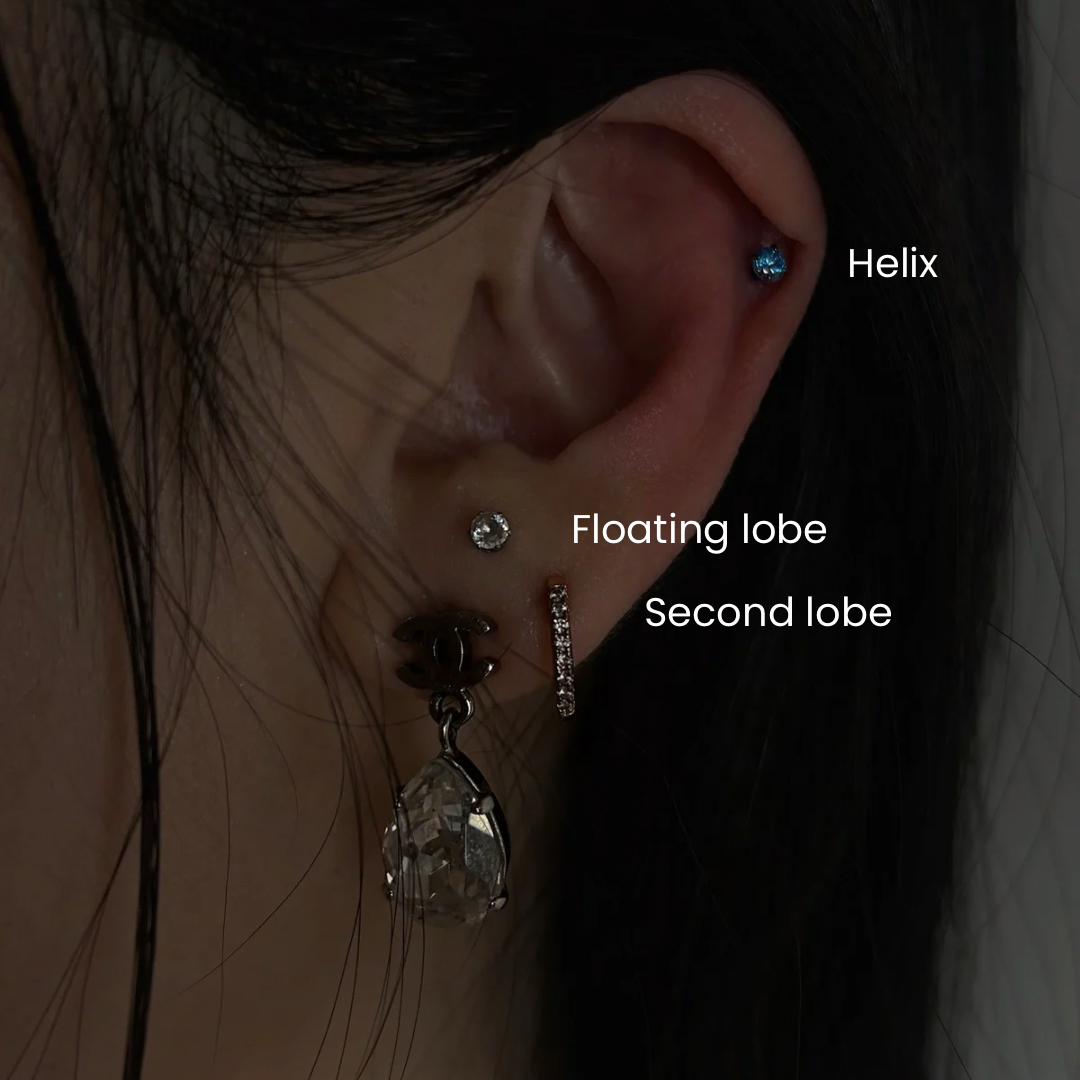 Lobe Piercing in NYC | 2nd, 3rd, 4th Lobe at DOVIANA