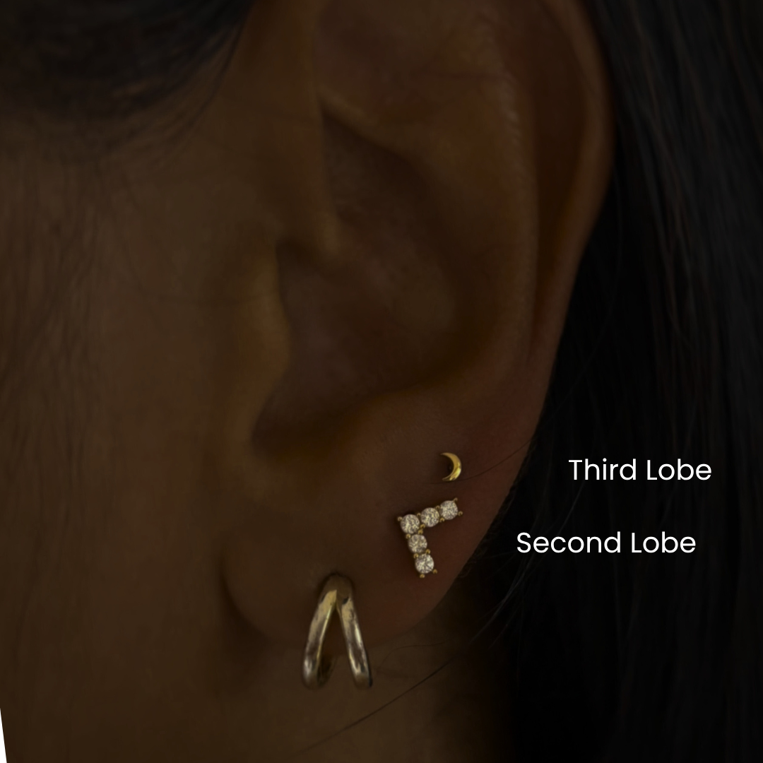 Lobe Piercing in NYC | 2nd, 3rd, 4th Lobe at DOVIANA