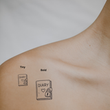 Locked Diary — A Symbol of Secrets & Self-Reflection by DOVIANA Tattoo Studio (height 0.4‘’)