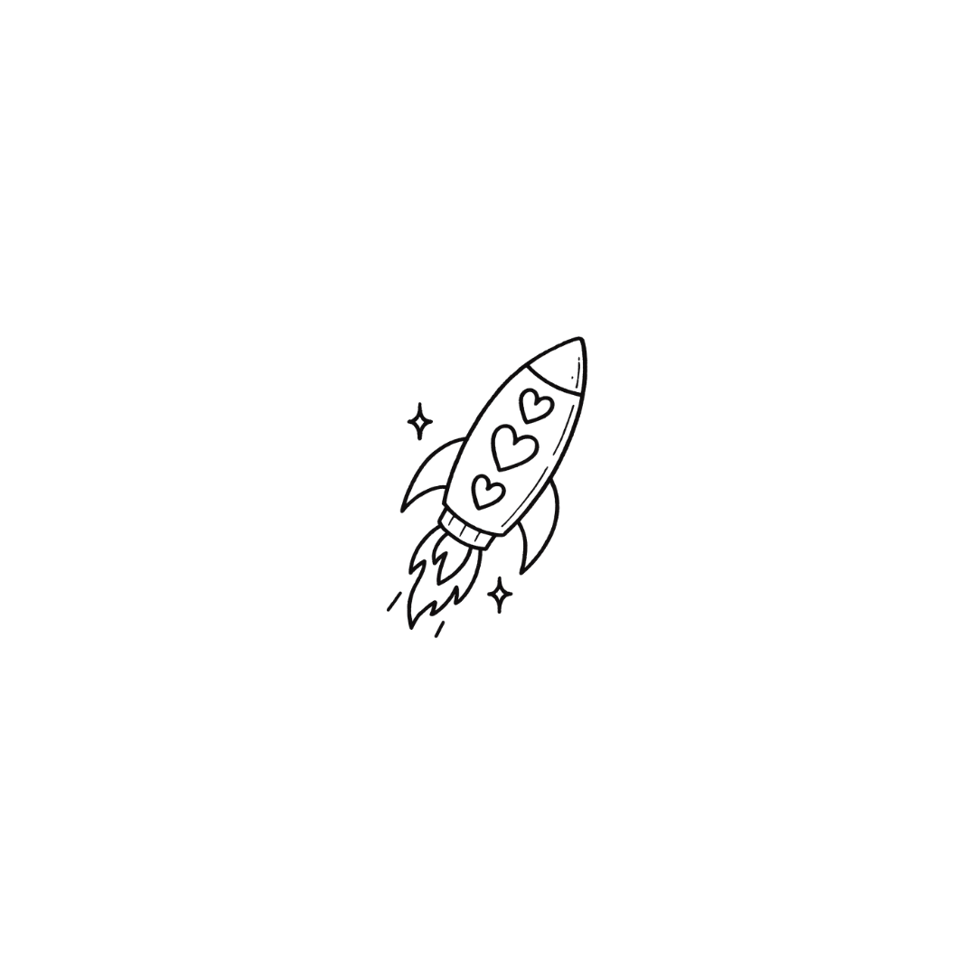 Love You to the Moon — Blast Off in Style by DOVIANA Tattoo Studio (height 0.5‘’)
