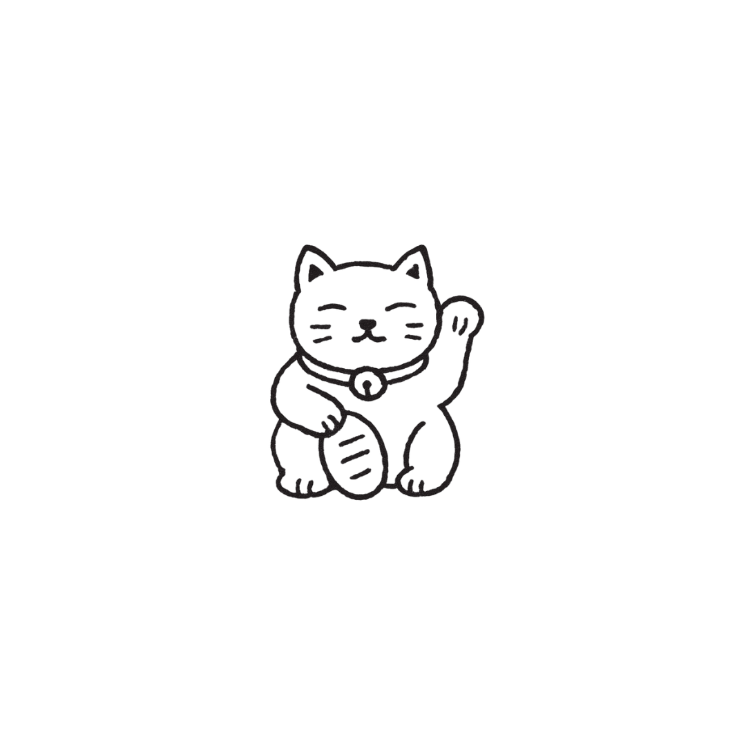 Lucky Kitty — Fortune Follows Me  by DOVIANA Tattoo Studio (width 0.5‘’)
