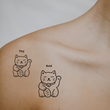 Lucky Kitty — Fortune Follows Me  by DOVIANA Tattoo Studio (width 0.5‘’)