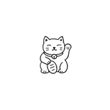 Lucky Kitty — Fortune Follows Me  by DOVIANA Tattoo Studio (width 0.5‘’)