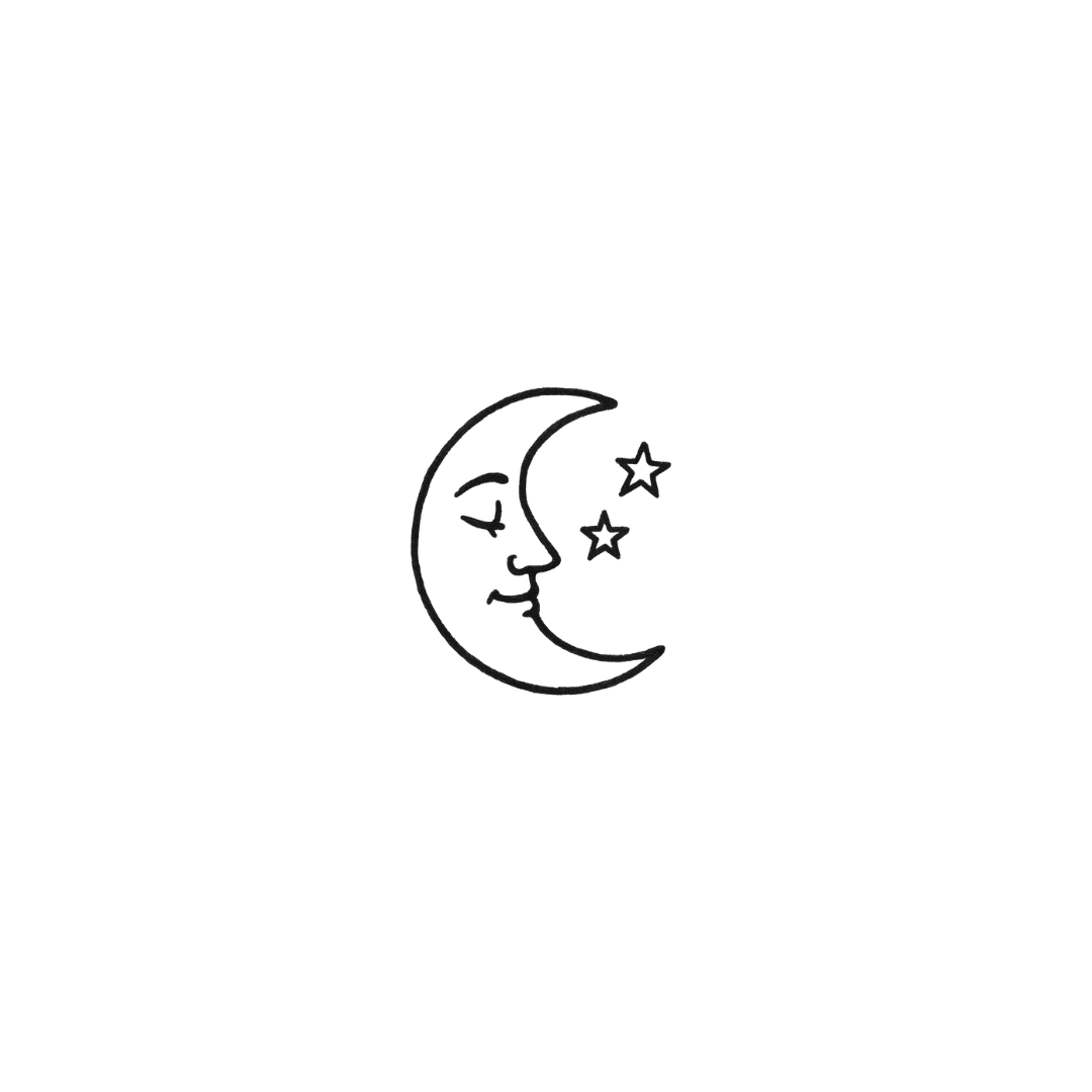 Moon & Stars — A Sky Full of Dreams by DOVIANA Tattoo Studio (height 0.48‘’)