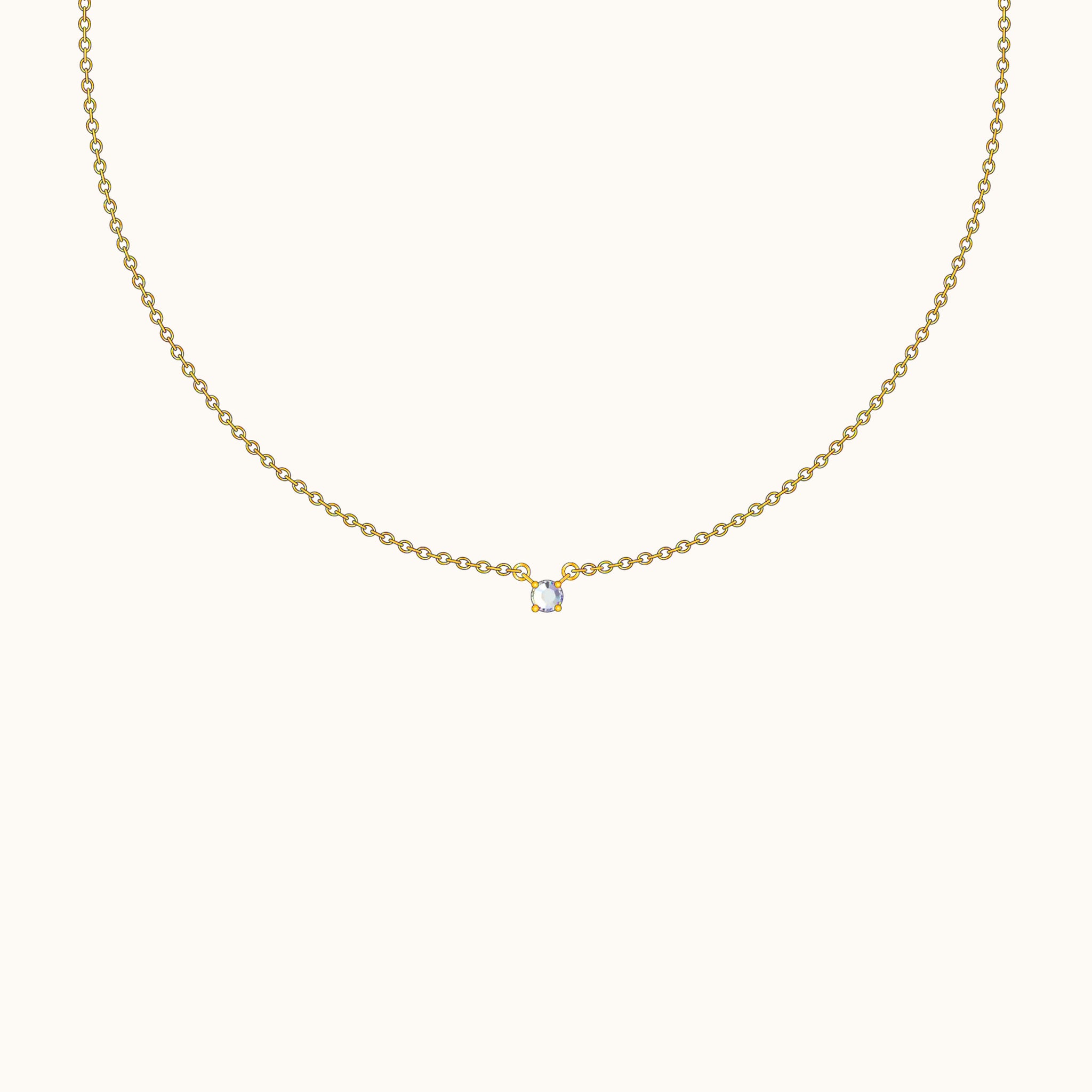 Tiny Pendant Mini Charm Dangle Petite Gold Dainty CZ Necklace by Doviana