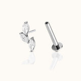 Oval CZ Branch Leaves Threadless Labret Titanium Flat Back Earring
Olive Leaf Healing Olive Branch Stud by Doviana