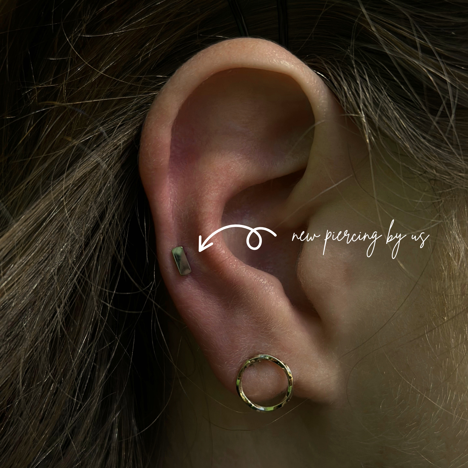 Petite Bar Threadless Titanium Flat Back Earring by DOVIANA