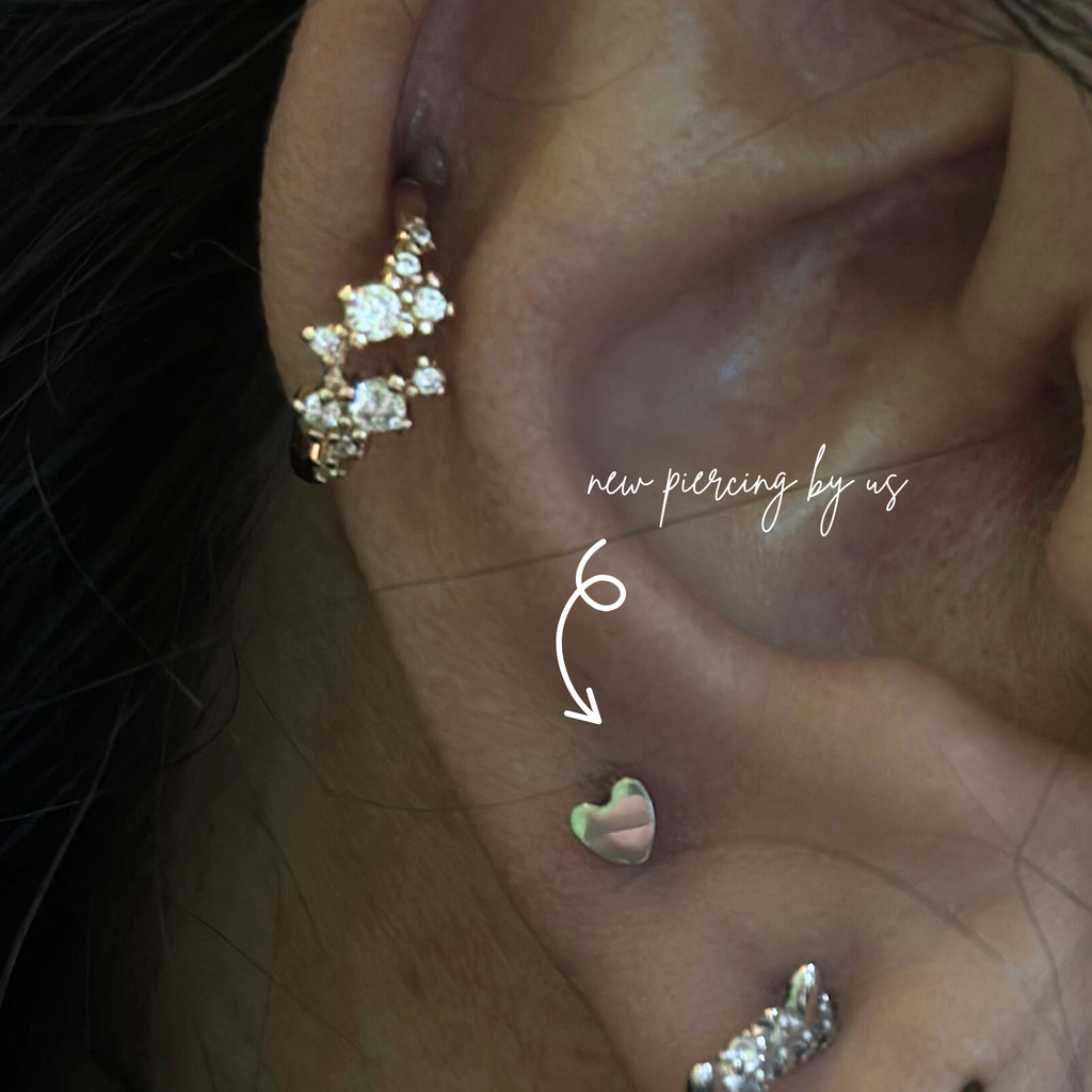 Petite Heart Threadless Titanium Flat Back Earring by DOVIANA