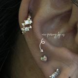 Petite Heart Threadless Titanium Flat Back Earring by DOVIANA