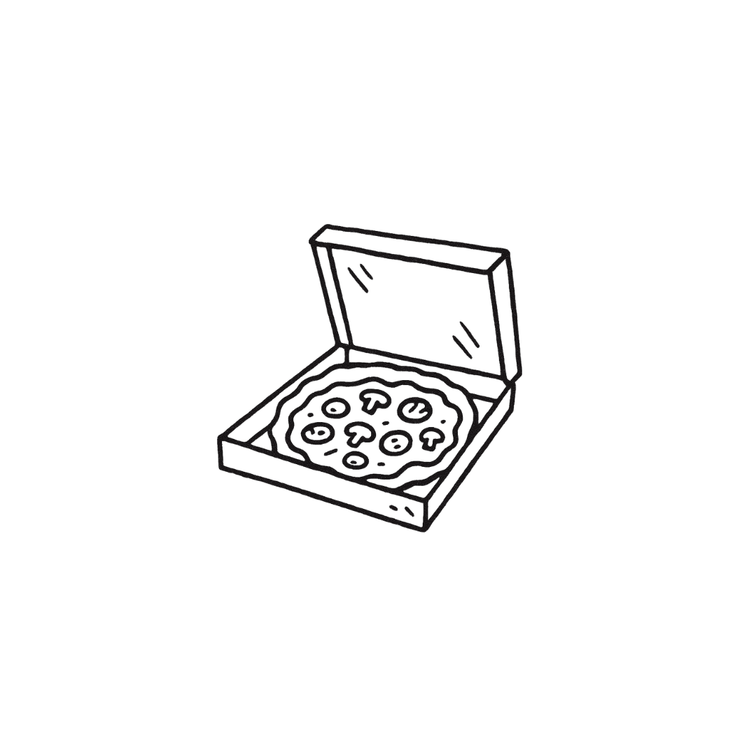 Pizza To-Go — Hot, Cheesy & Always a Mood by DOVIANA Tattoo Studio (height 0.6‘’)