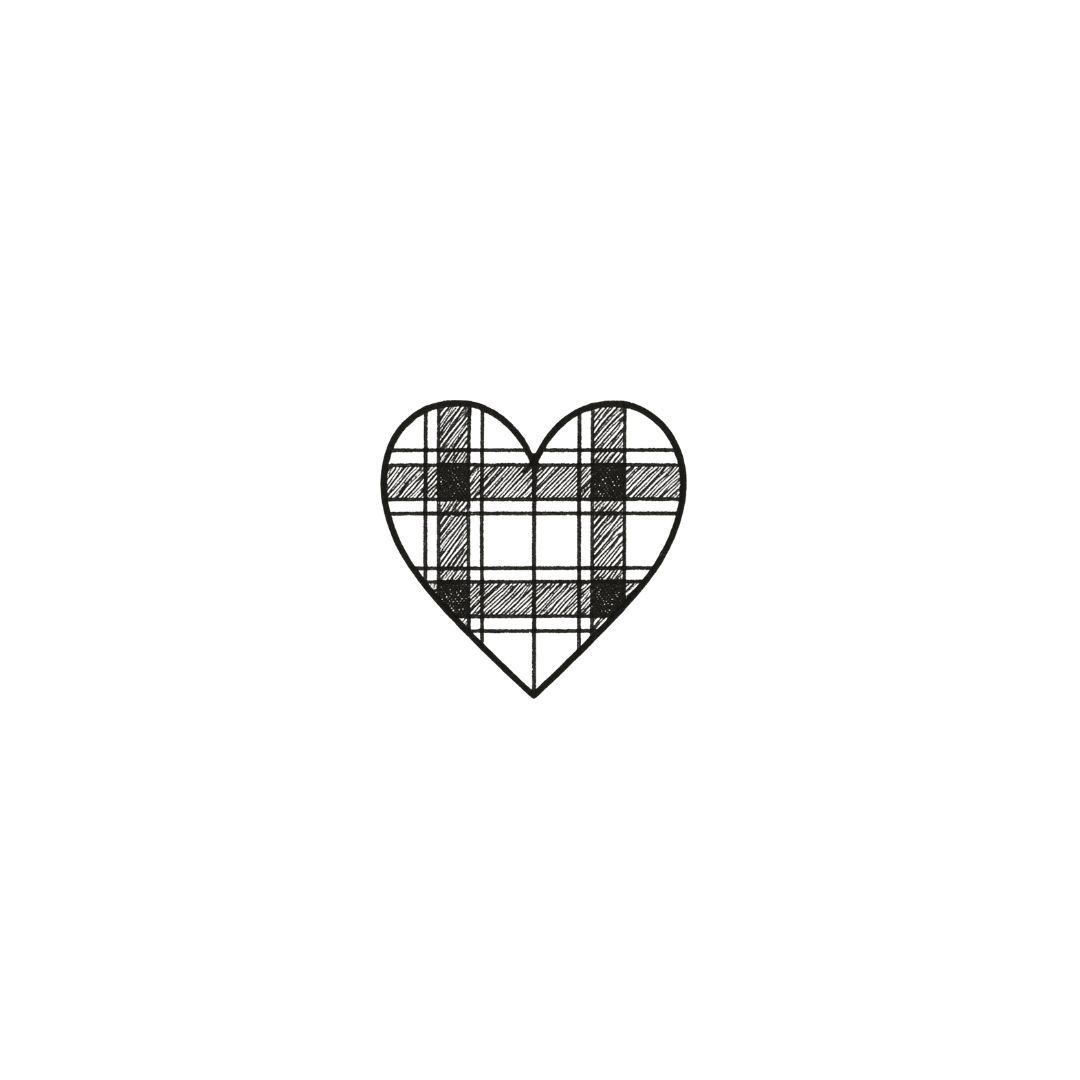 Plaid Heart — Cozy Vibes, Big Feels by DOVIANA Tattoo Studio (height 0.45‘’)