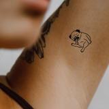 Pugged Out — Zero Worries, All Snuggles by DOVIANA Tattoo Studio (height 0.6‘’)