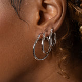 Sterling Silver Classic Hoop Earrings by Doviana