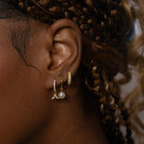 Dainty Peal Dangle Freshwater Natural Pearl Drop Huggie Hoop Earrings by Doviana