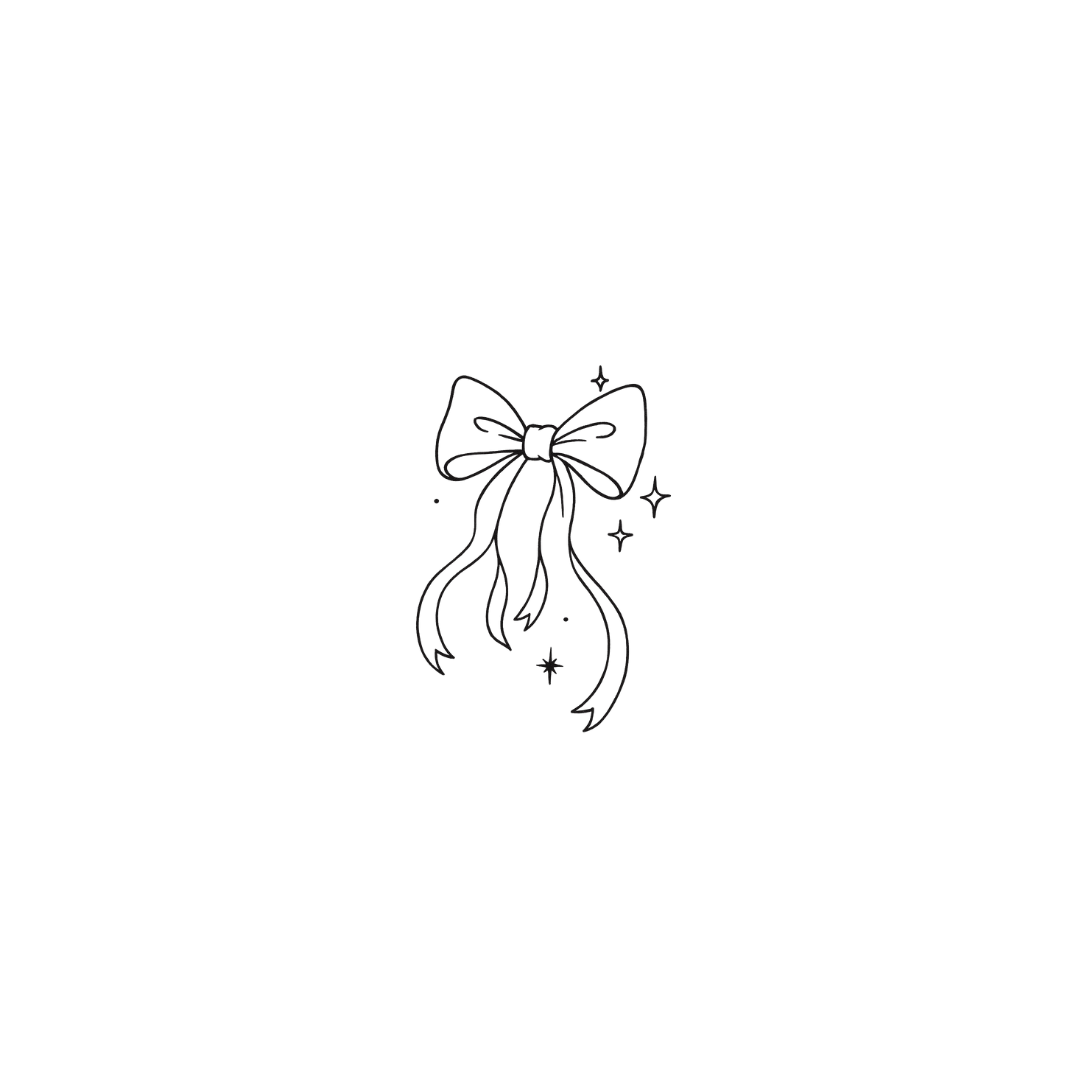 Ribbon Bow — A Symbol of Grace & Feminine Charm by DOVIANA Tattoo Studio (height 0.5‘’)