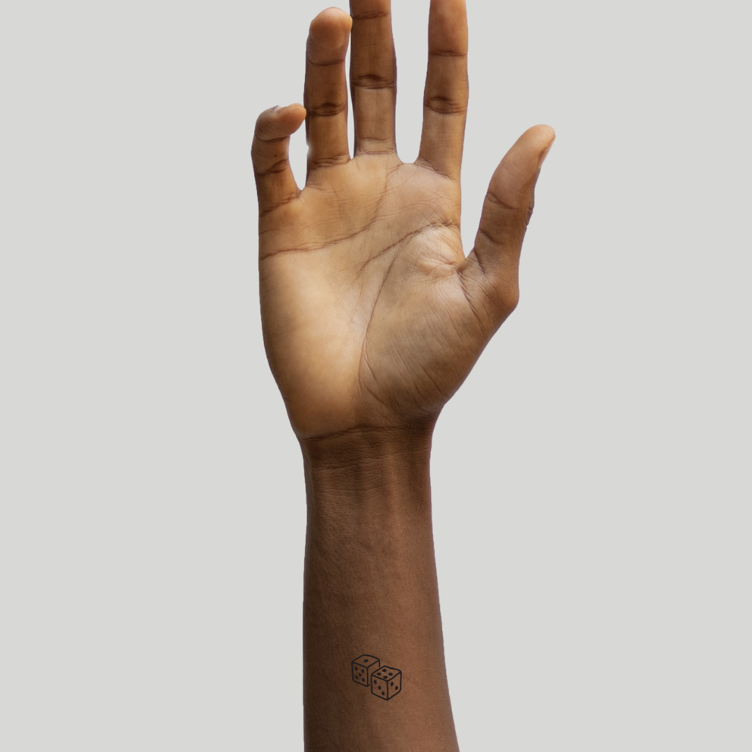 Roll With It — Life’s a Game, Take Your Chances by DOVIANA Tattoo Studio (height 0.5‘’) 