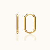 Simple Gold Rectangle Hoop Earrings by Doviana