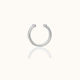 925 Sterling Silver Sleek Secure Cartilage Fake Piercing Cuff Single Plain Ear Cuff by Doviana