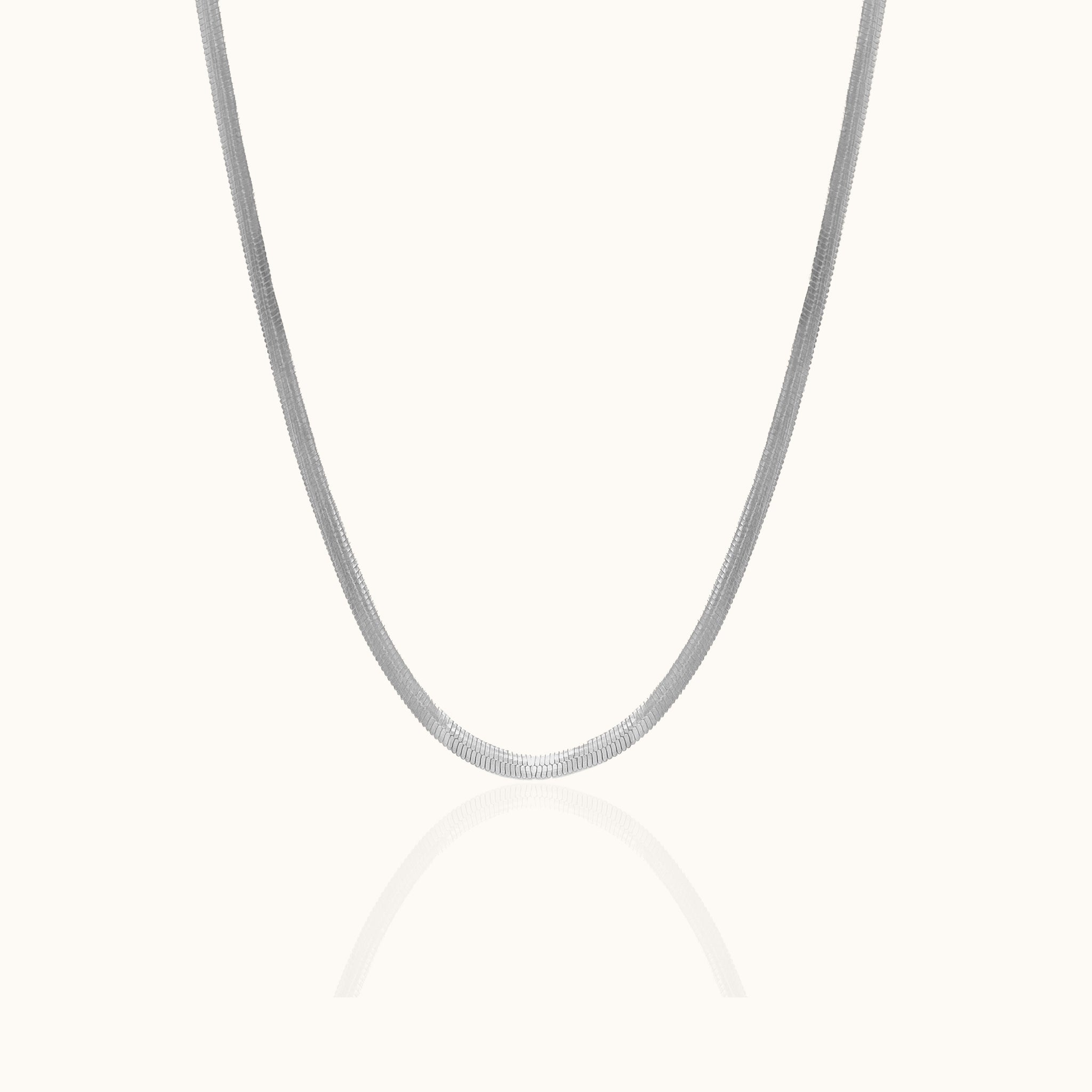 Flat Herringbone Snake Chain Necklace