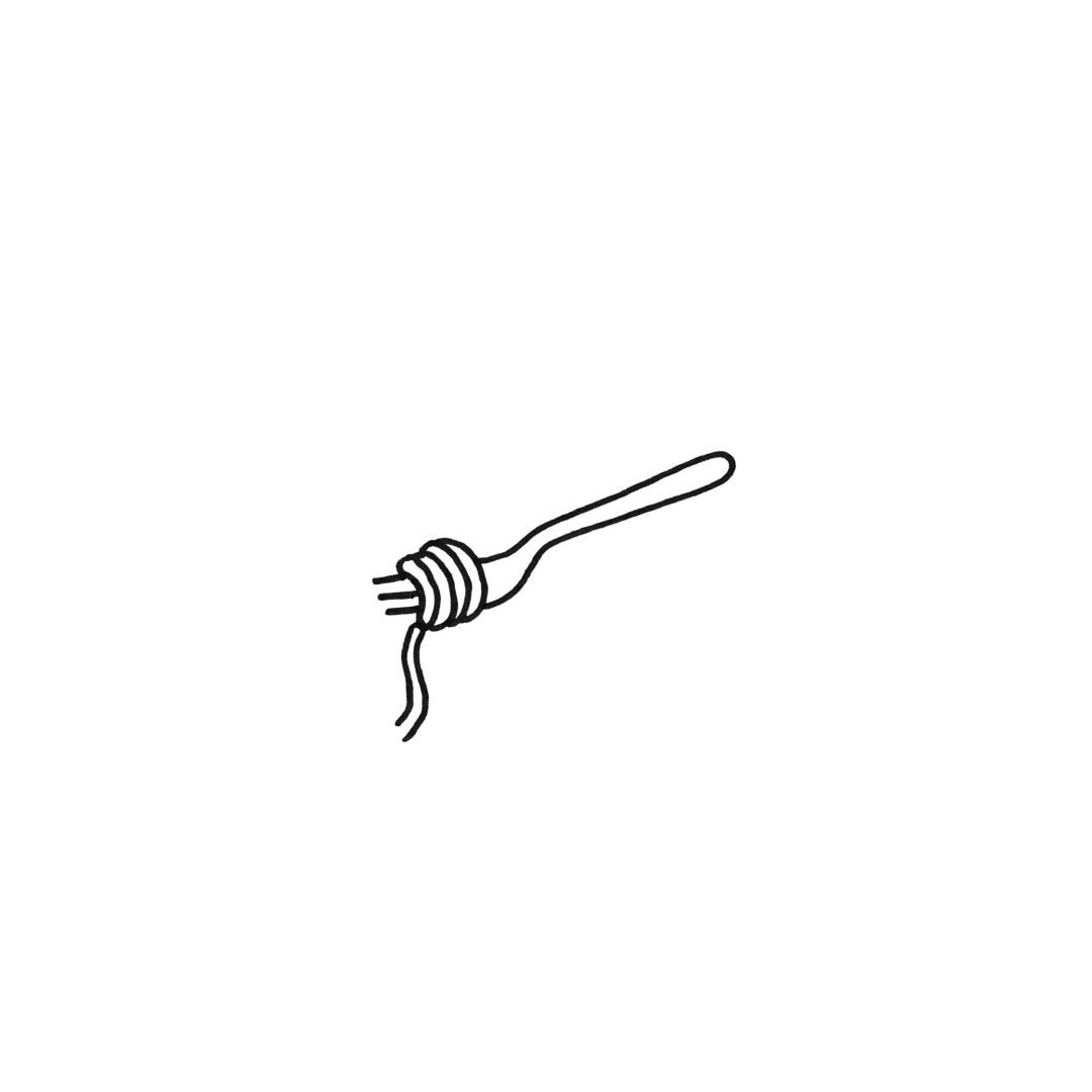 Spaghetti Fork — A Taste of Simple Joy by DOVIANA Tattoo Studio (length 0.6‘’)