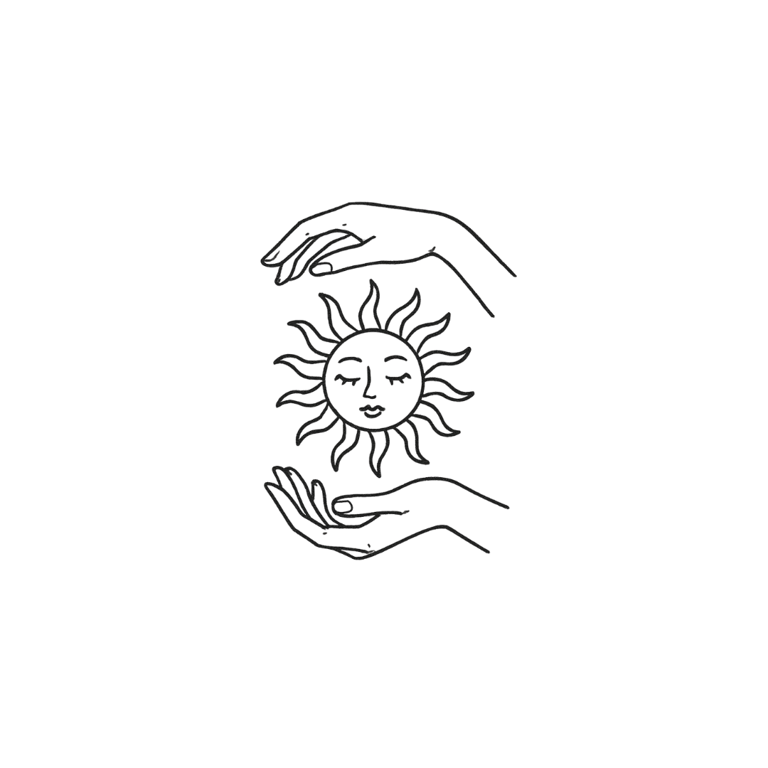 Sun in Safe Hands — Guided by Light  by DOVIANA Tattoo Studio (width 0.5‘’)