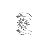 Sun in Safe Hands — Guided by Light  by DOVIANA Tattoo Studio (width 0.5‘’)