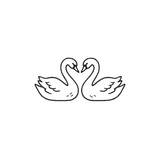 Swan Pair — Love in Perfect Harmony🦢 by DOVIANA Tattoo Studio (height 0.5‘’)