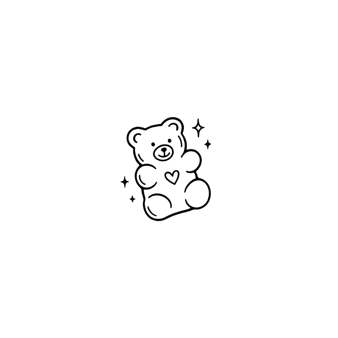Teddy Vibes — Soft, Sweet & a Little Sparkly by DOVIANA Tattoo Studio (height 0.5‘’)