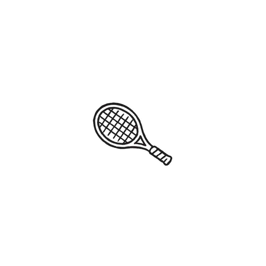 Tennis Racket — A Symbol of Play & Precision by DOVIANA Tattoo Studio (length 0.5‘’)