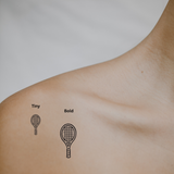Tennis Racket — A Symbol of Play & Precision by DOVIANA Tattoo Studio (length 0.5‘’)