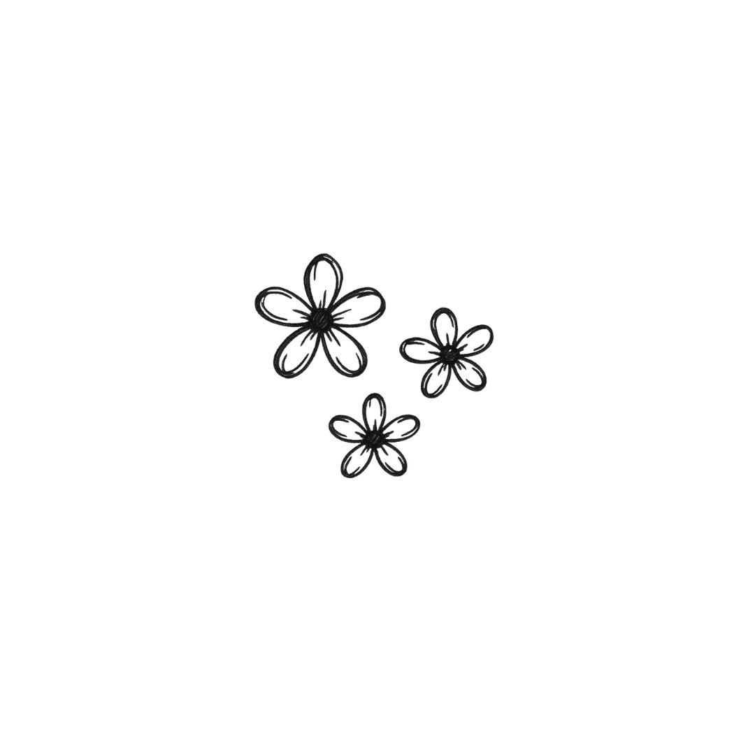 Three Blooms — A Symbol of Growth & Grace by DOVIANA Tattoo Studio (height 0.5‘’)