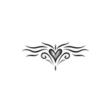 Tribal Flame Heart — Wild Love Tattoo by DOVIANA Tattoo Studio (height 0.48‘’)
