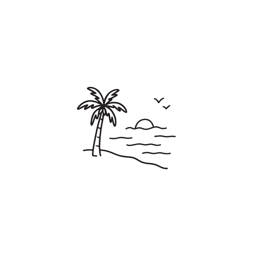 Tropical Sunset - A Symbol of Calm & Escape by DOVIANA Tattoo Studio (height 0.5‘’)