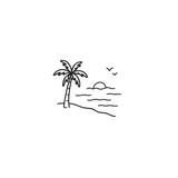 Tropical Sunset - A Symbol of Calm & Escape by DOVIANA Tattoo Studio (height 0.5‘’)