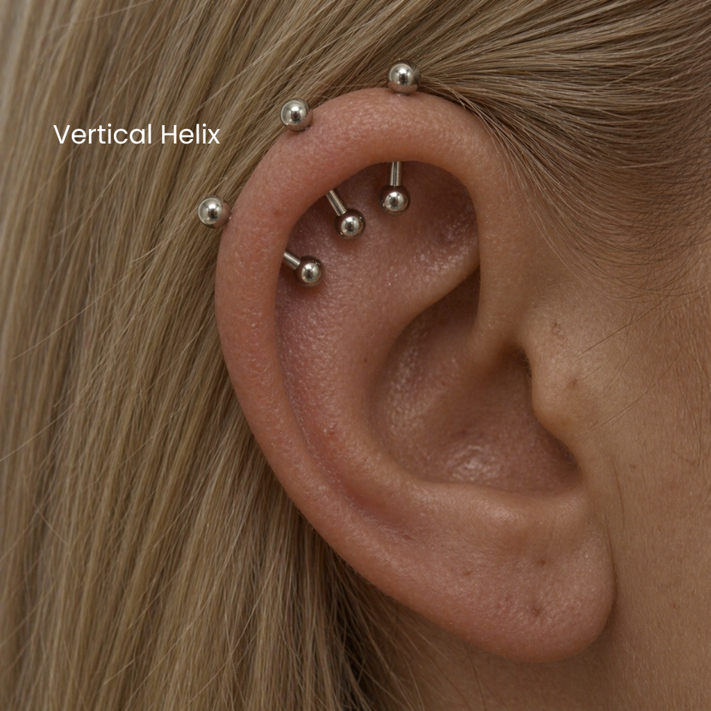 Vertical Helix Piercing NYC | Needle Piercing at DOVIANA