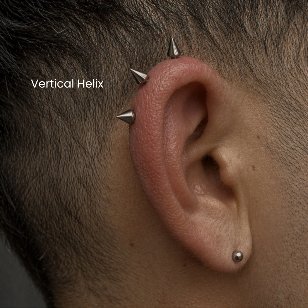 Vertical Helix Piercing NYC | Needle Piercing at DOVIANA