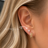 DOVIANA 14K solid gold triangle CZ threadless labret flat back earring, minimalist cartilage and helix stud for sensitive ears, dainty fine jewelry