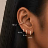 DOVIANA Gold CZ clicker hoop earrings made of medical-grade titanium, featuring pavé cubic zirconia stones and size options including 6mm, 8mm, and 10mm for lobe, cartilage, and conch piercings.