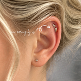 DOVIANA petite bar threadless labret titanium flat back earring for cartilage, helix and lobe piercings, minimal hypoallergenic jewelry for sensitive ears