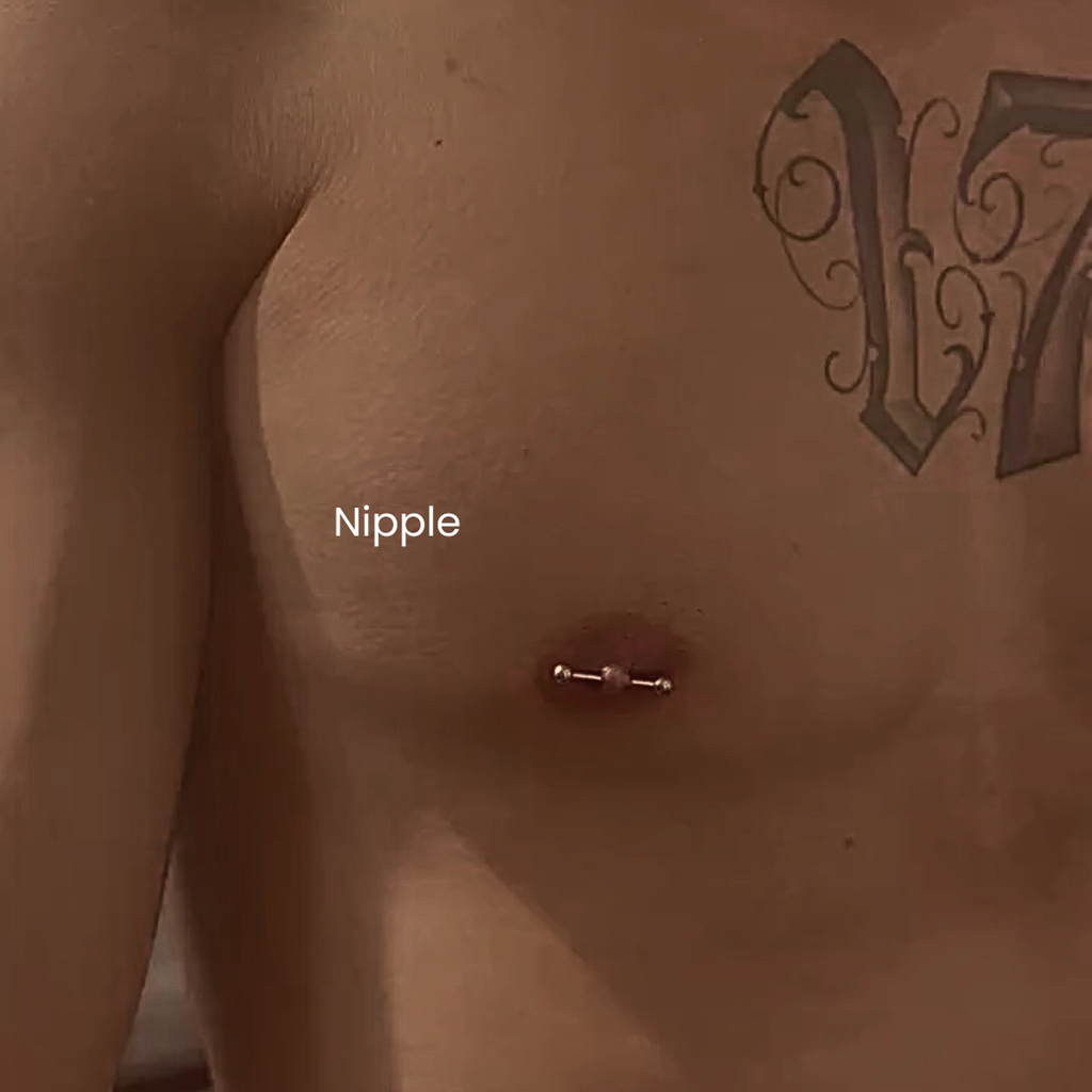DOVIANA NYC nipple piercing service featuring barbell jewelry for professional body piercings and body jewelry styling in New York.