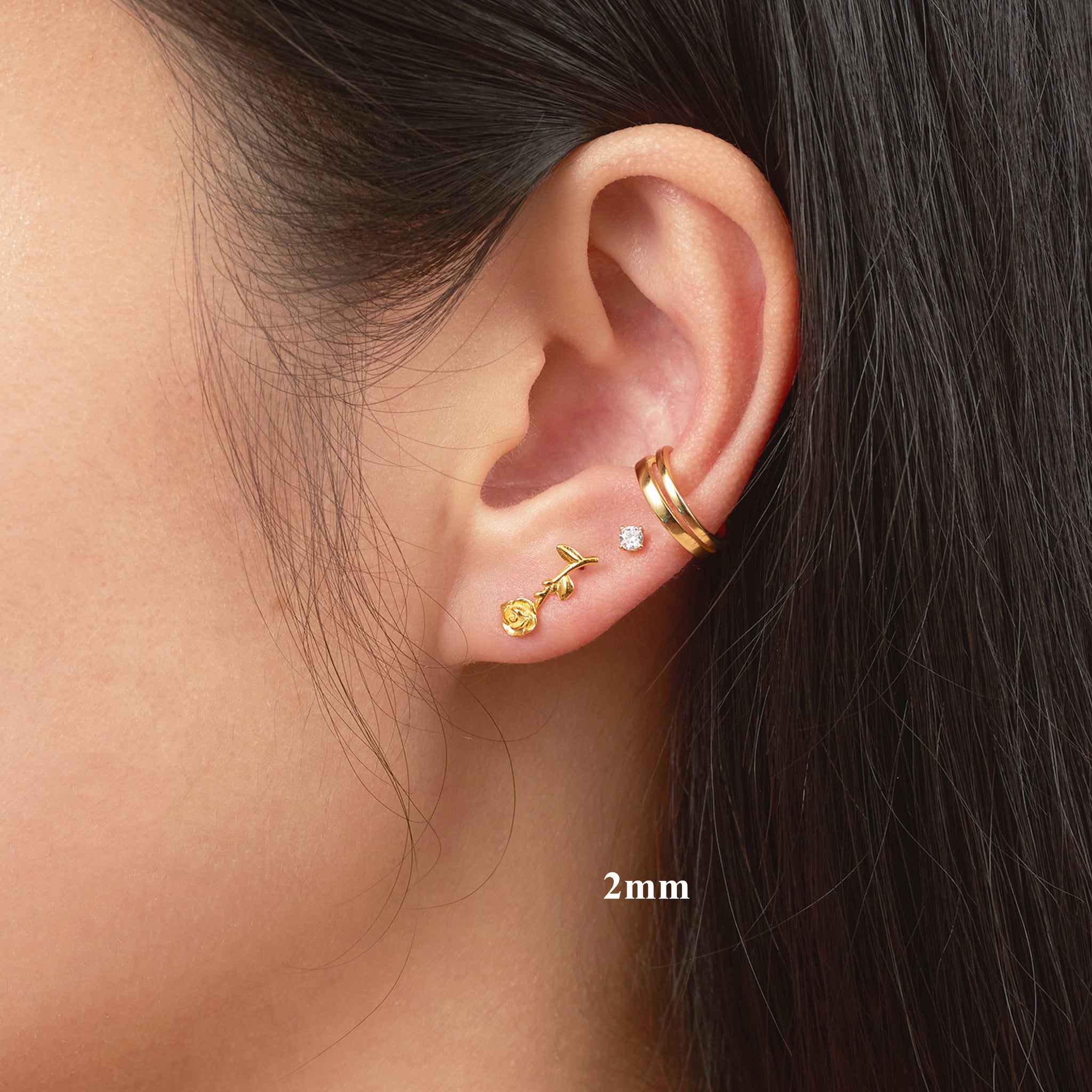 Buy Flower Studs Piercing Earring Tiny Studs Screw Back Online in India 