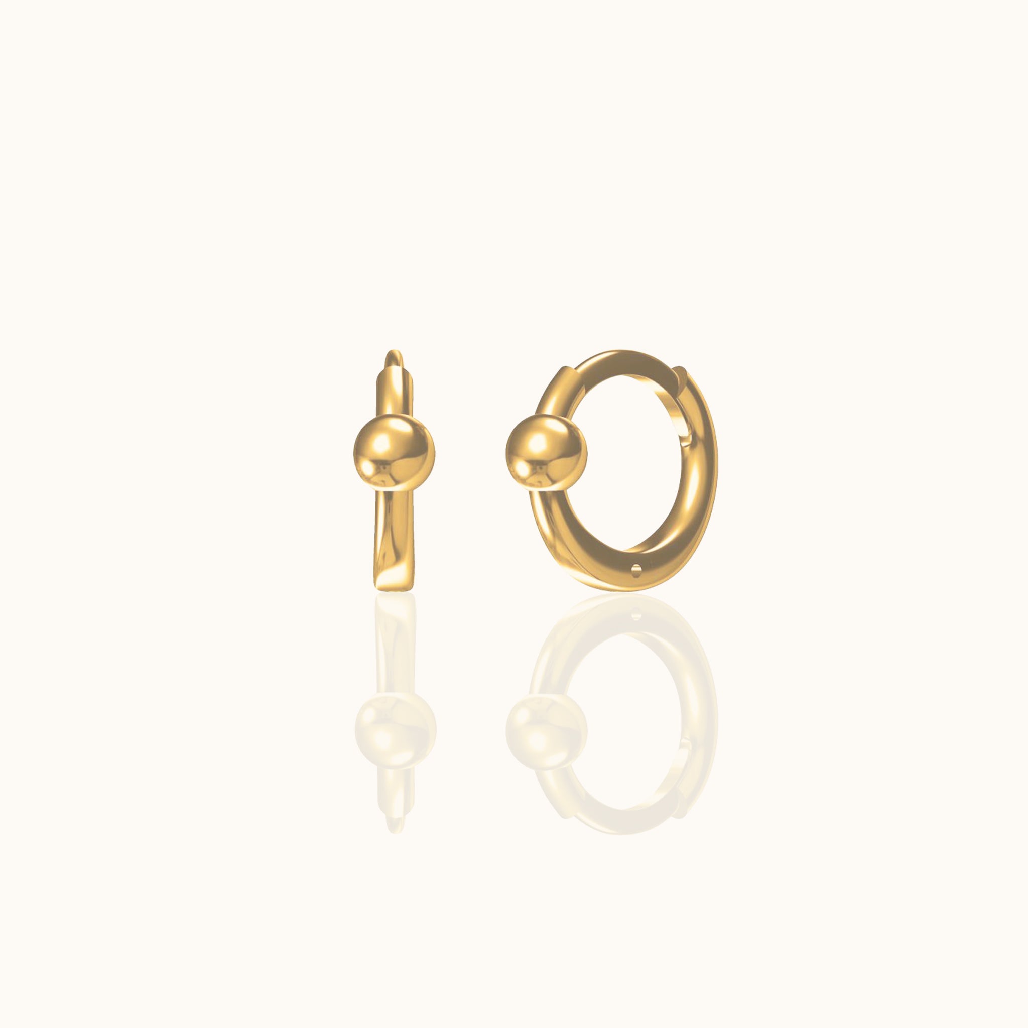 Petite Tragus Cartilage Tiny Huggie Gold Dainty Ring Hoop Earrings by Doviana